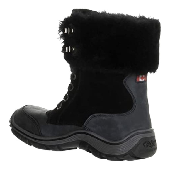 PAJAR Abbie Black Leather Cold Weather Fur Cuff Boots Size 7.5/ 38 - Picture 3 of 13